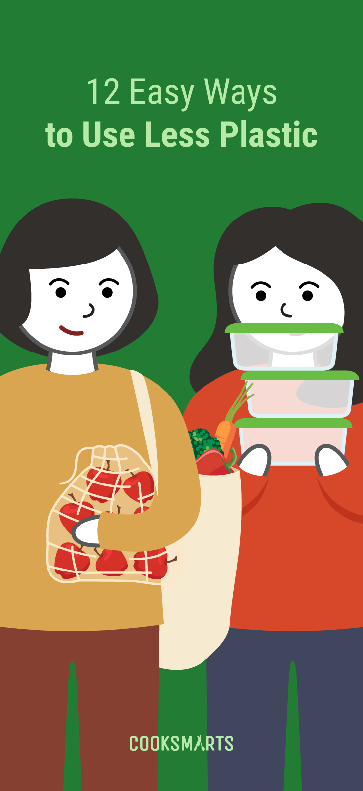 12 Ways to Use Less Plastic Each Day | Cook Smarts #greenliving #reducewaste #ecofriendly